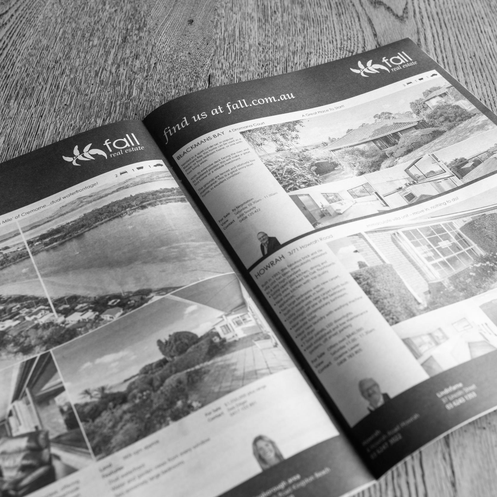 Growing your career in real estate - Fall Real Estate Real estate guide on a table. Orgainising the real estate guide could be part of your Real Estate Craeers Hobart