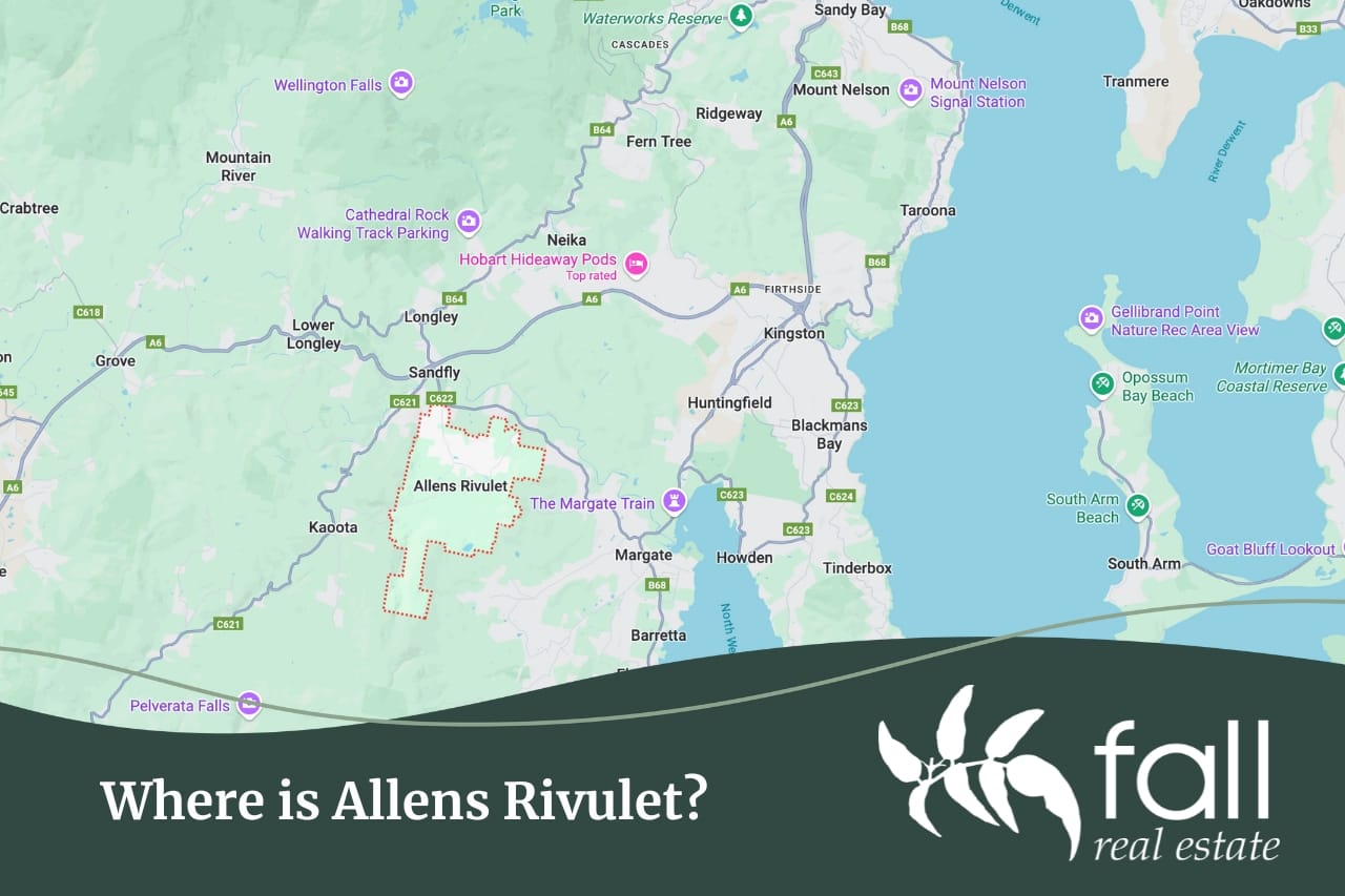 Allens Rivulet Suburb profile Content Image Where is Allens Rivulet in Southern Tasmania? Find out in Fall Real Estate's suburb profile.