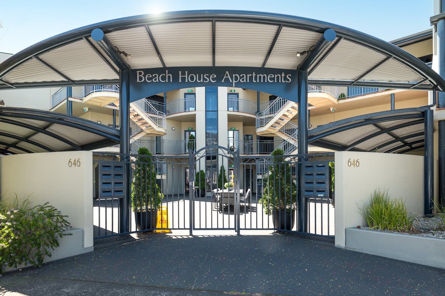 The front gates of 3/646 Sandy Bay Road SANDY BAY