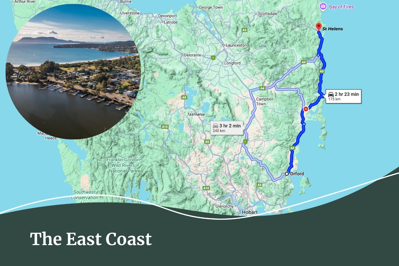 Map of the East Coast of Tasmania | Fall Real Estate