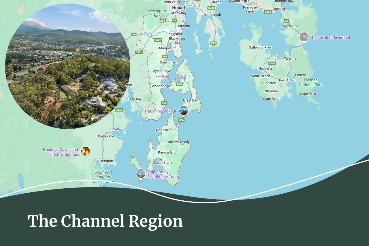 Map of The Channel region | Fall Real Estate | Southern Tasmanian suburbs and towns